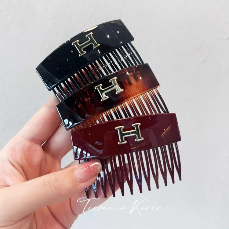 H字母商场简约纯色韩标尺梳发梳发夹梳子发卡