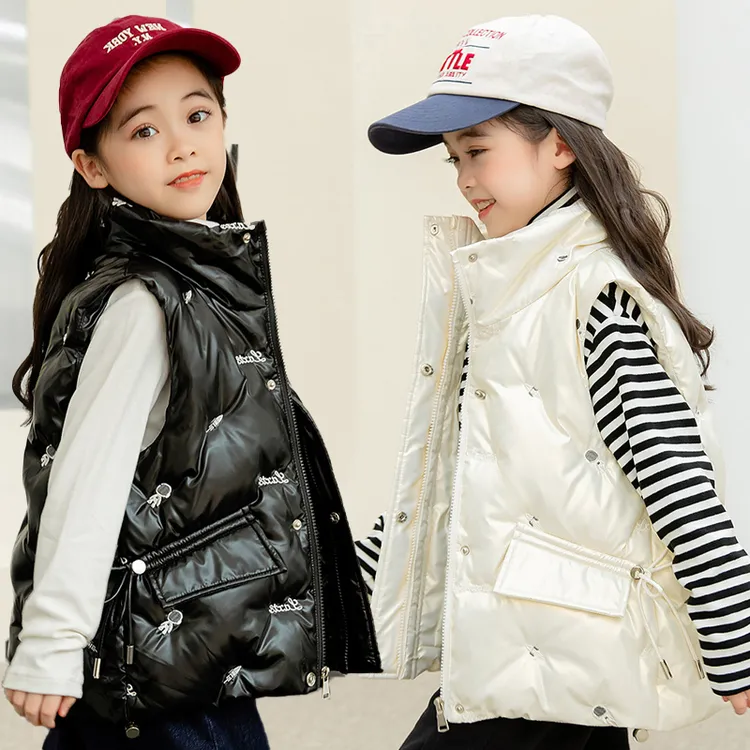 儿童羽绒马甲女童加厚外穿免洗背心中大童小学生可套校服羽绒坎肩