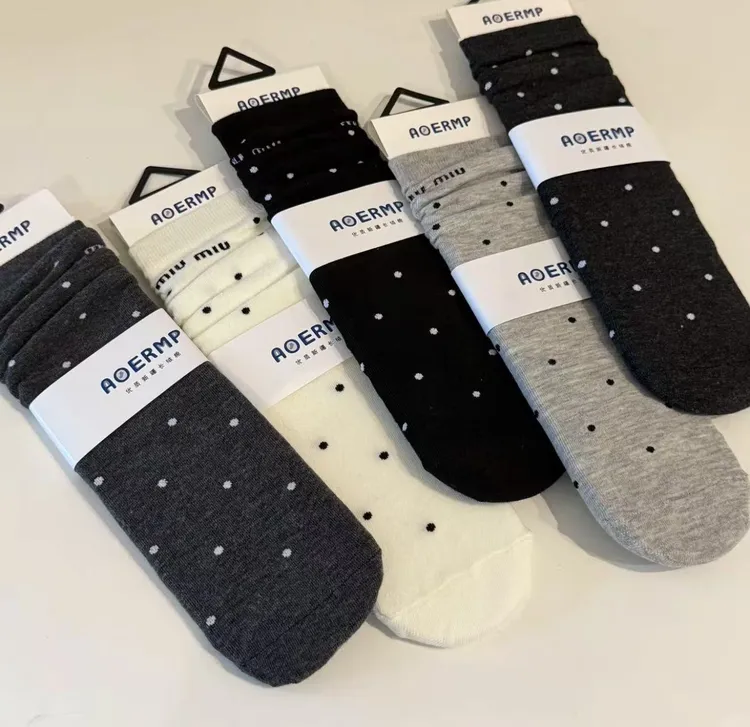 阿婷家【中高筒】百搭时尚韩系堆堆袜