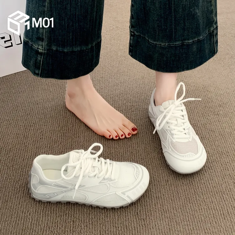 M01网面透气平底德训鞋女夏季新款女鞋子百搭运动休闲阿甘小白鞋