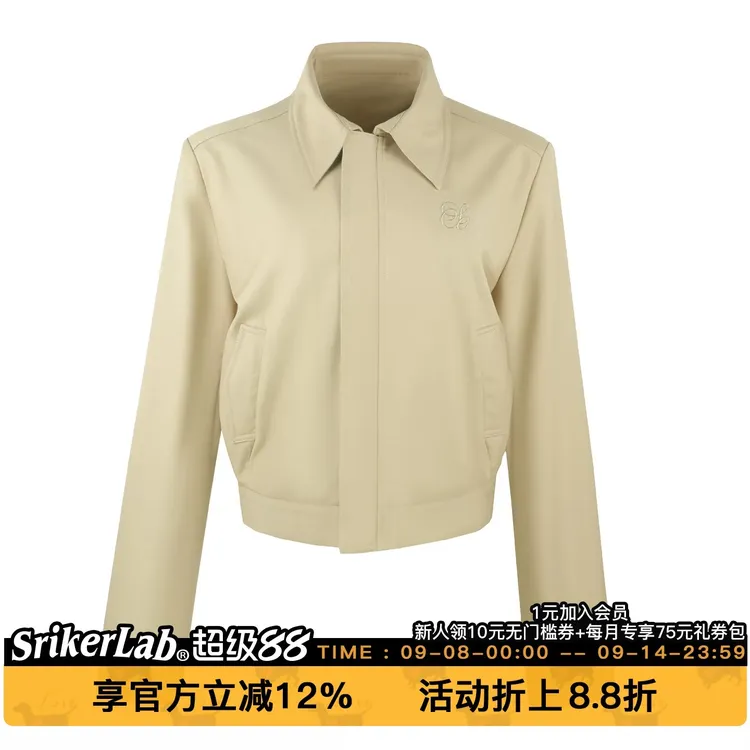 SRIKERLAB复古老钱风卡其色夹克短款外套Cleanfit高智翻领上衣女