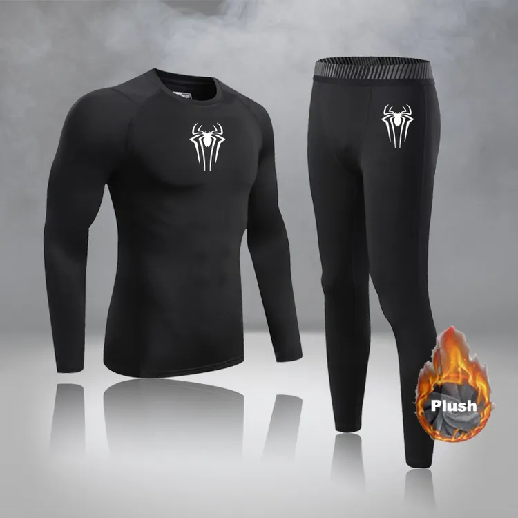 冬季健身紧身衣男士长袖打底透气加绒弹力高弹秋冬季