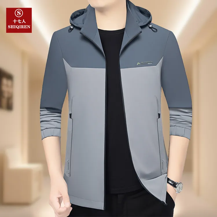 [连帽夹克】2025年春季男士夹克上衣外套百搭中年休闲连帽可拆卸款