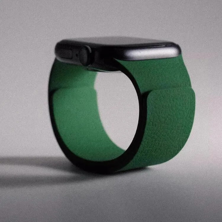 极简风荔枝纹硅胶磁吸表带适用苹果手表iwatchS10表带S9运动SE876