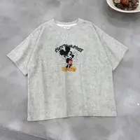 【姐姐家】25夏款儿童萌娃穿搭贴布字母米琪印花短袖T恤mu1117