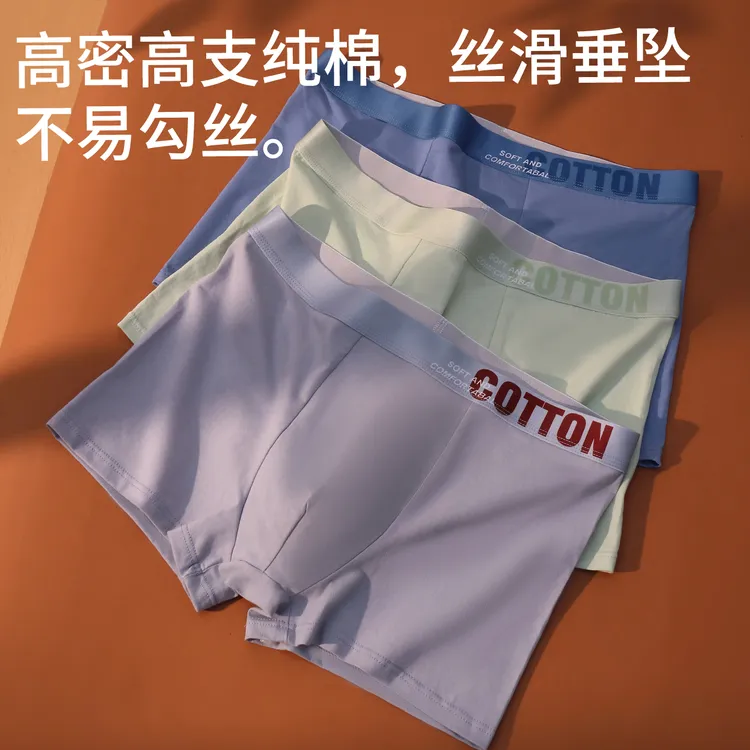 男士内裤秋冬季纯棉内衣裤男款大码四角裤男生平角透气短裤头裤衩