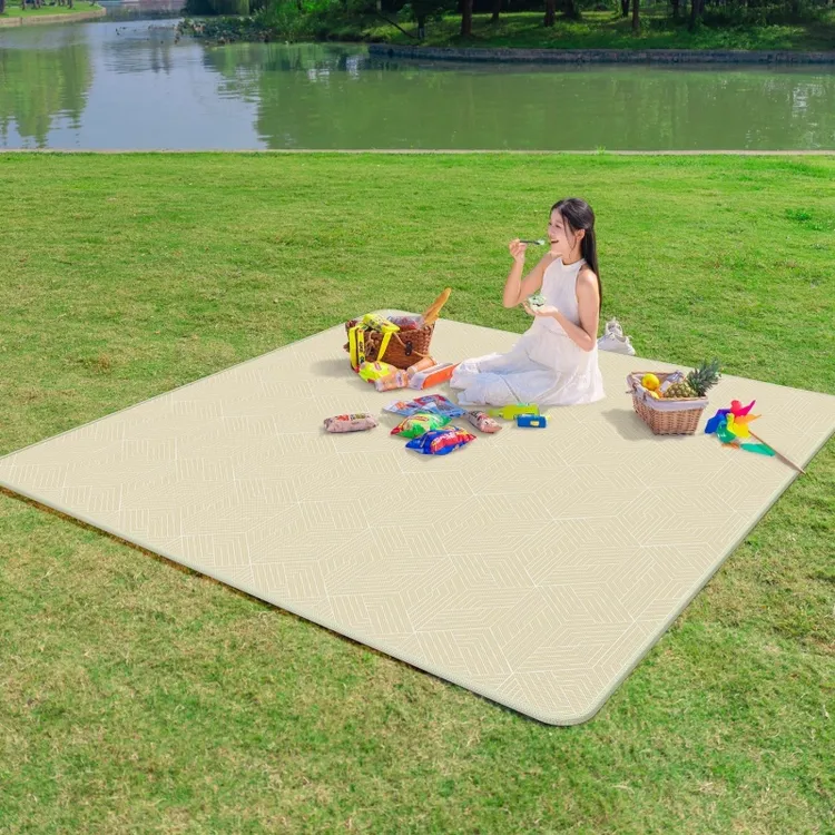 原始人彩膜防潮垫户外露营铝膜加厚耐磨轻便折叠四季通用便携野餐