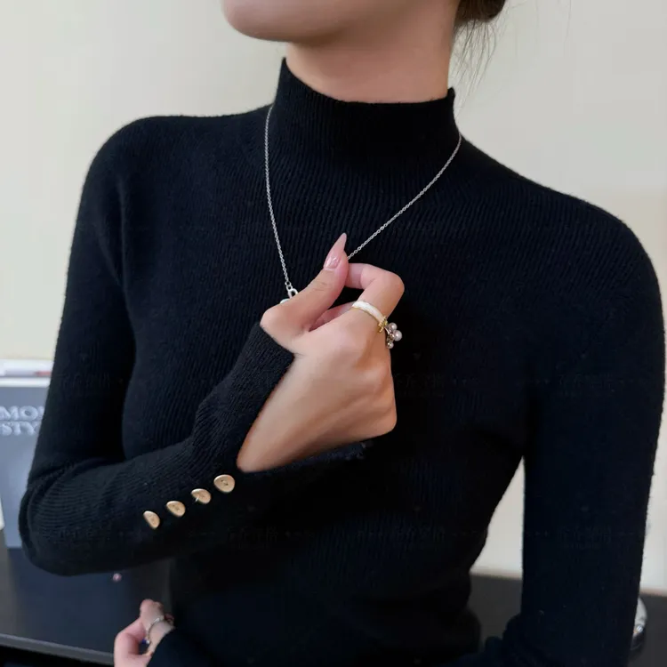 2025新款秋款上衣韩系女爆款毛衣针织百搭显瘦打底衫内搭女羊毛衫