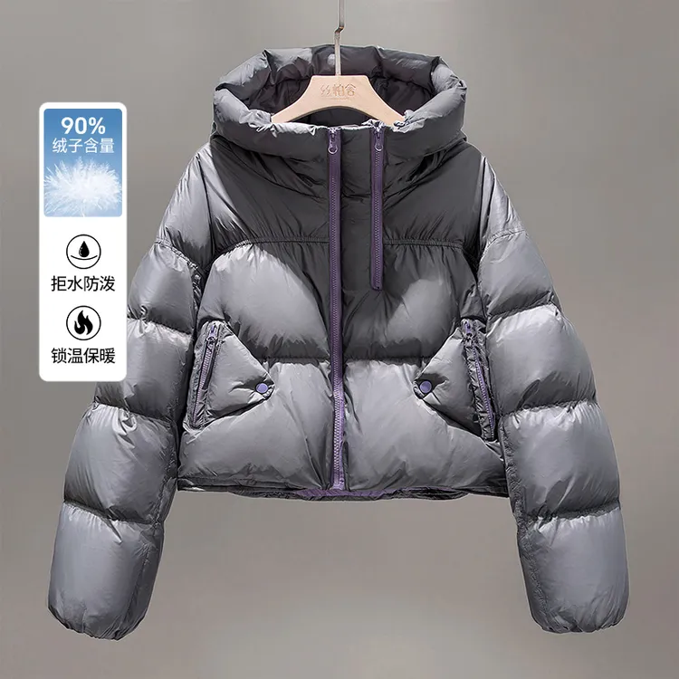 【品牌奥莱】丝柏舍冬装女时尚90绒短款长袖连帽羽绒服S54B2557Y