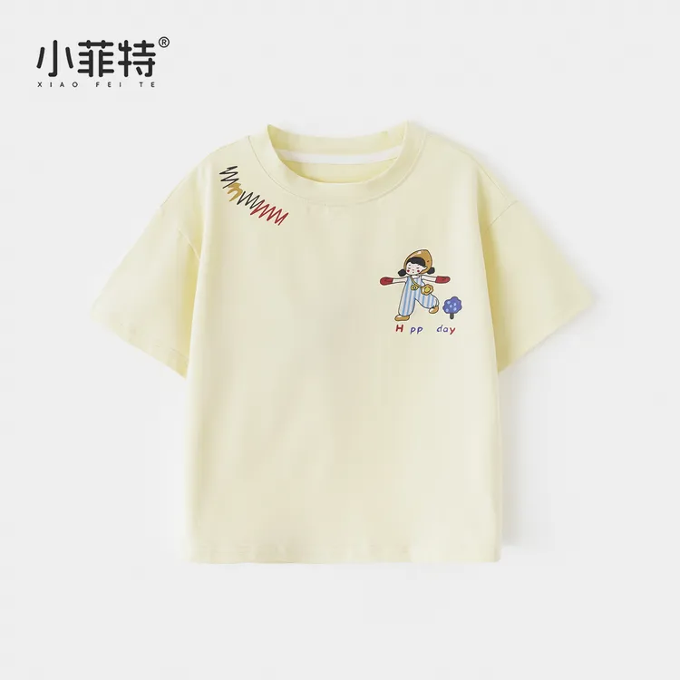 小菲特夏季新款女童卡通印花短袖t恤儿童女宝宝薄款半袖HSYX50895
