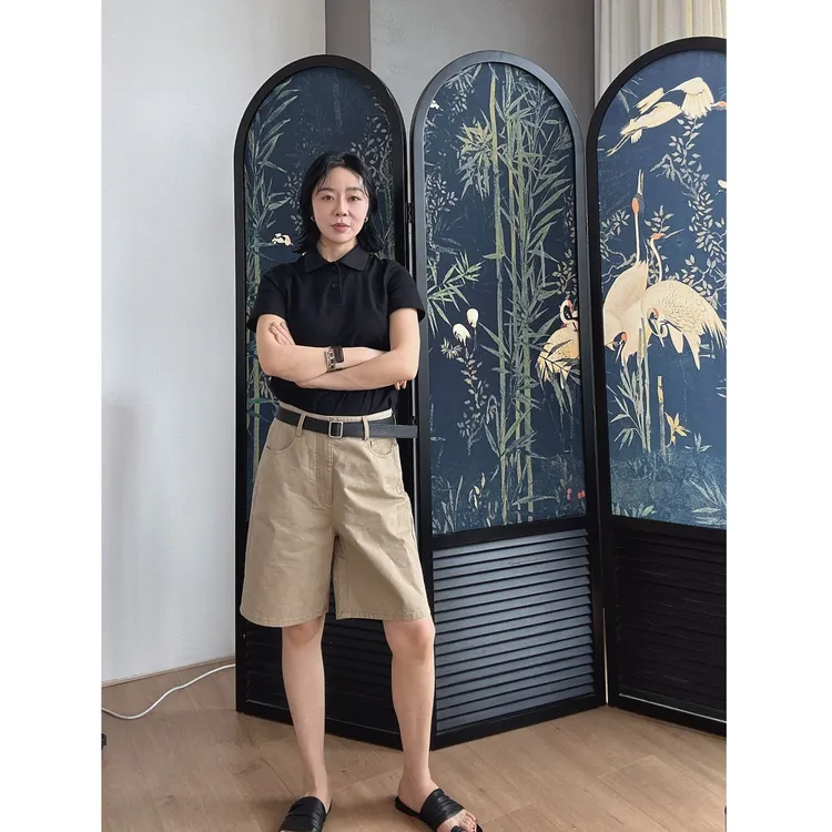 Action Studios 【稻草】大大100%棉卡其色短裤SS7991