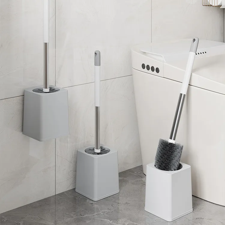 不锈钢非一次性家用卫生间马桶刷套装带底座长柄可壁挂式清洁神器