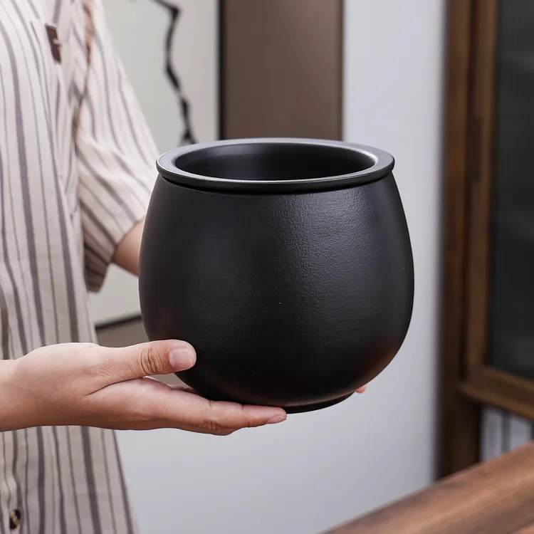 干湿分离陶瓷茶渣缸桌面家用带过滤水盂废水桶烟灰缸茶具配件茶洗