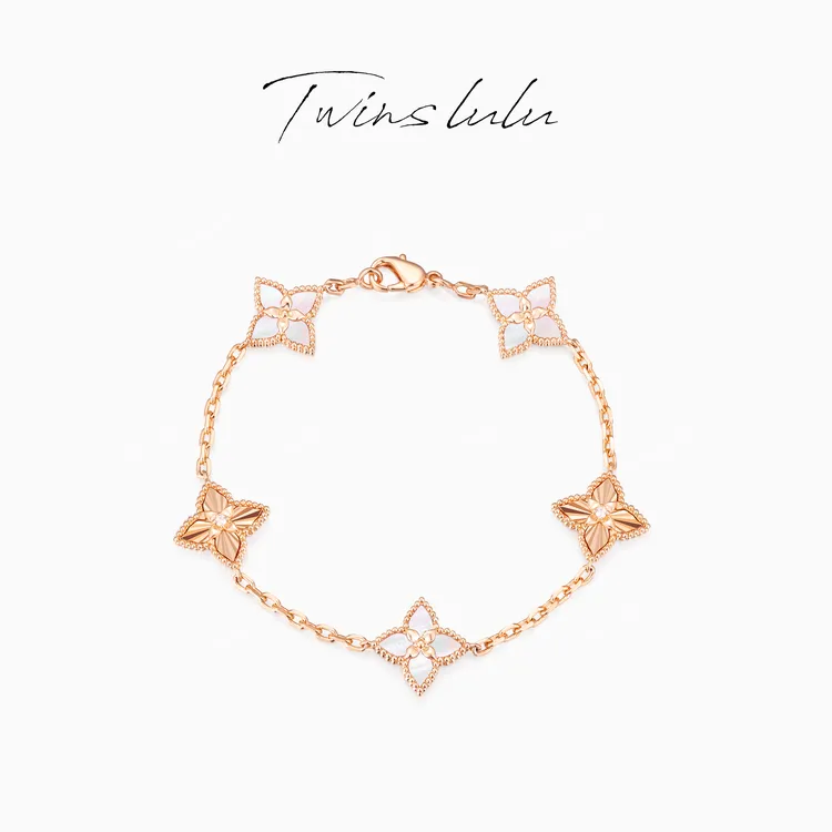TWINS LULU 流光风 轻奢ins风精致白色老花镭射手链TSS7730