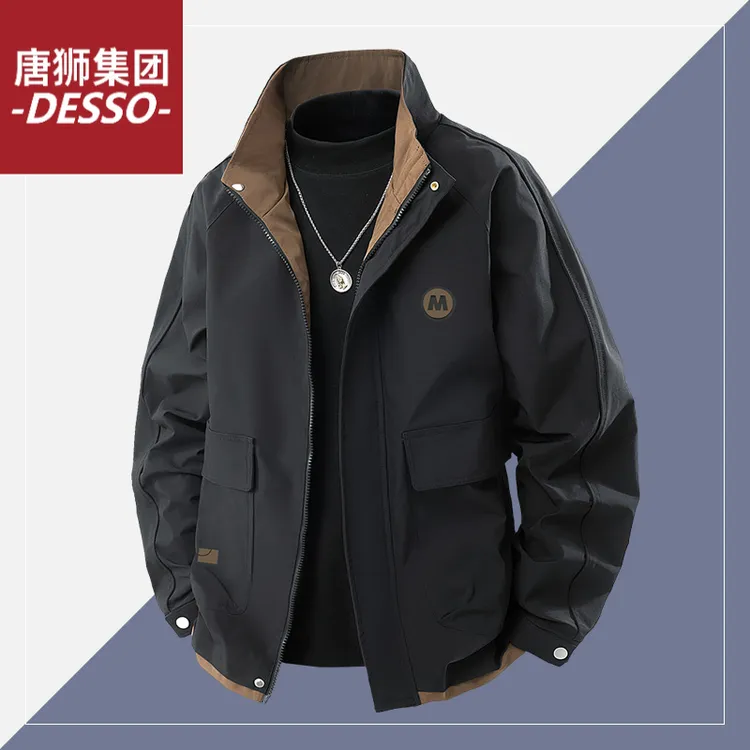 唐狮集团DESSO新款大码春季男夹克工装冲锋衣户外潮牌多口袋立领