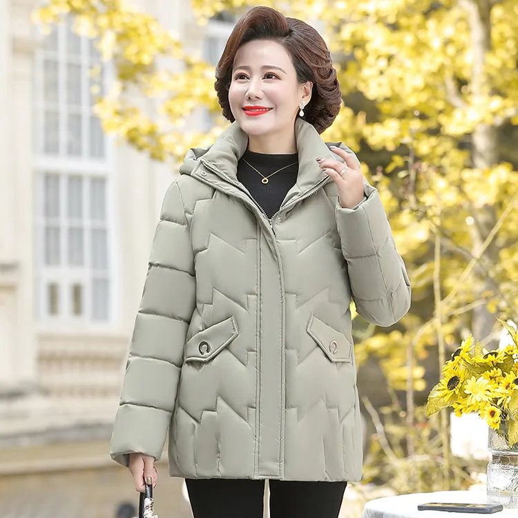 【大唐夫人】连帽休闲风棉袄拉链常规款中老年女装时尚216