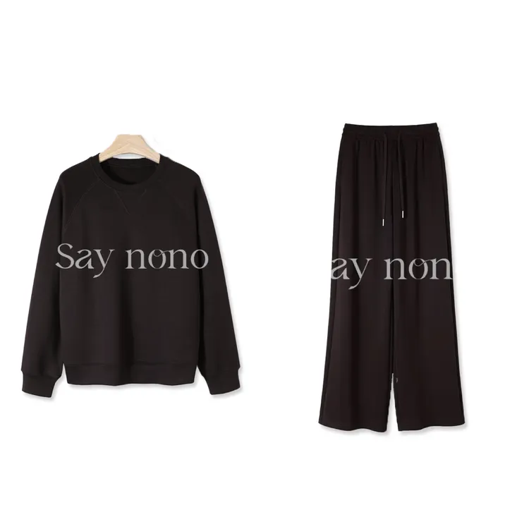 【懒猫nono】KBBLM1891一套套装砂洗空气层圆领卫衣+裤子