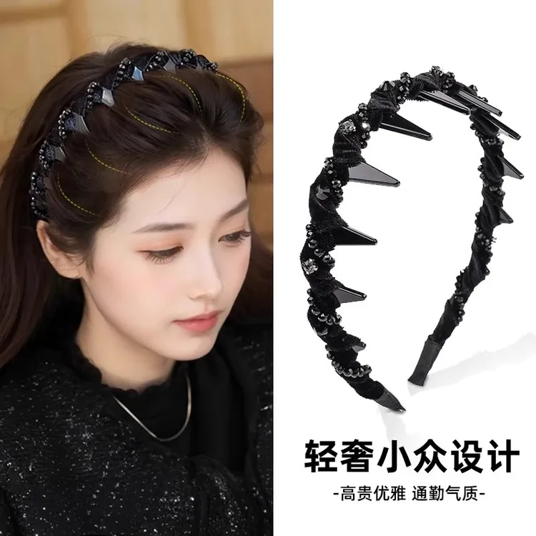 闪钻路易斯巴黎王妃发箍女款2025新款高颅顶头箍带齿防滑发卡头饰