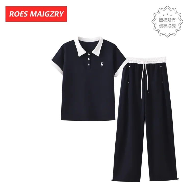 ROES MAIGZRY2025夏季爆款骑马射箭POLO领套装长裤显瘦休闲气质款