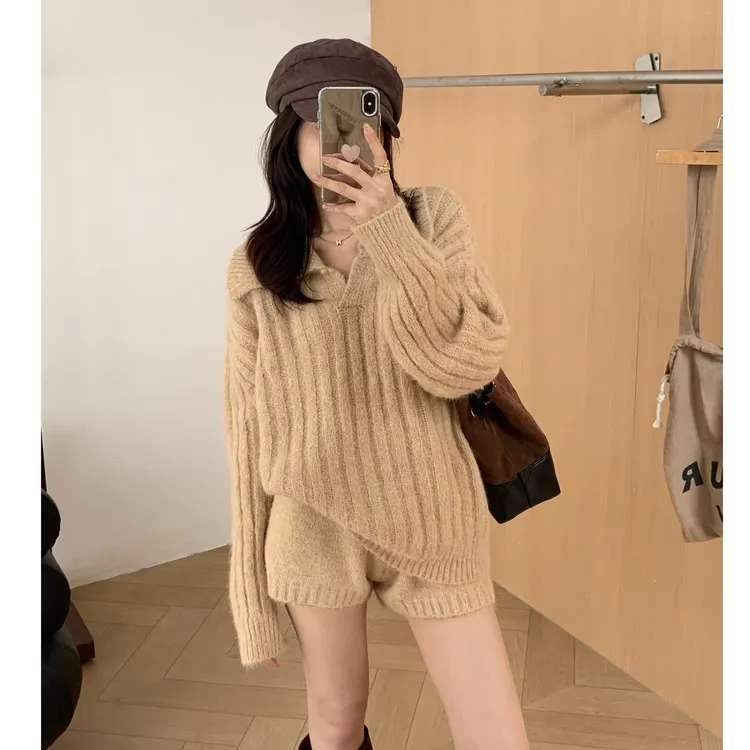 减龄百搭INS风森系轻奢时尚套装气质宽松时尚显瘦短套上衣套装潮