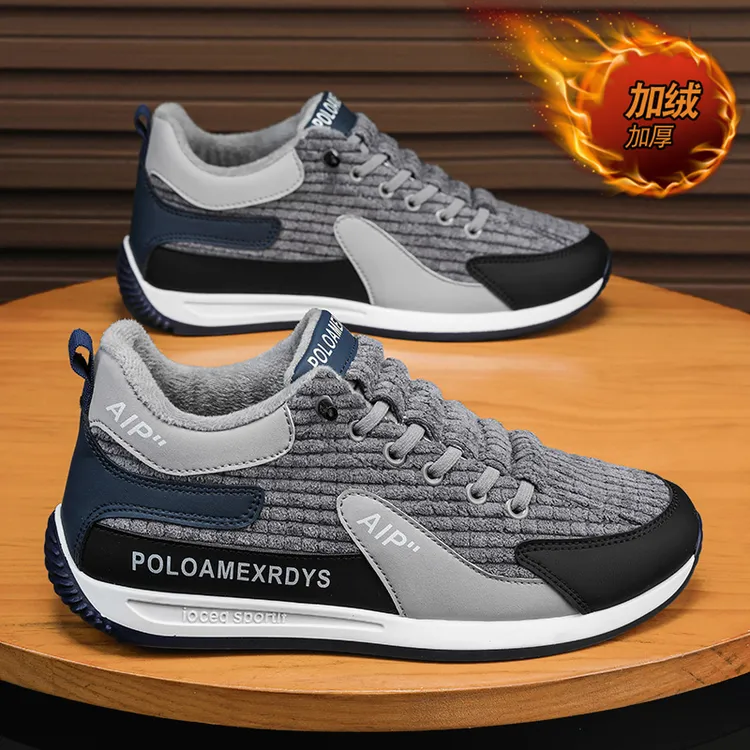 【加绒保暖】秋冬新款男士布面阿甘鞋一脚蹬懒人鞋运动休闲板鞋潮鞋商品图