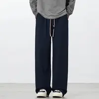 【秋季上新】蝈蝈大码休闲宽松直筒百搭重工水洗阔腿时尚潮流运动裤