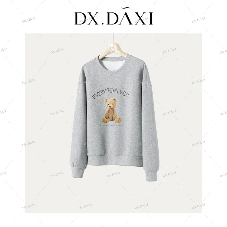 代大喜【韩系爆品】宽松长袖圆领卫衣女2025秋新款时尚百搭内搭上衣