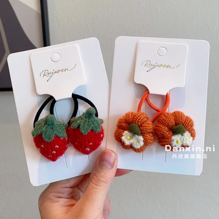 儿童饰品红色发圈婴儿发饰扎发头绳可爱宝宝不伤发高弹皮筋头饰