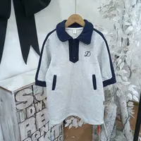 K212灰色中长款加绒卫衣/小童啵里
