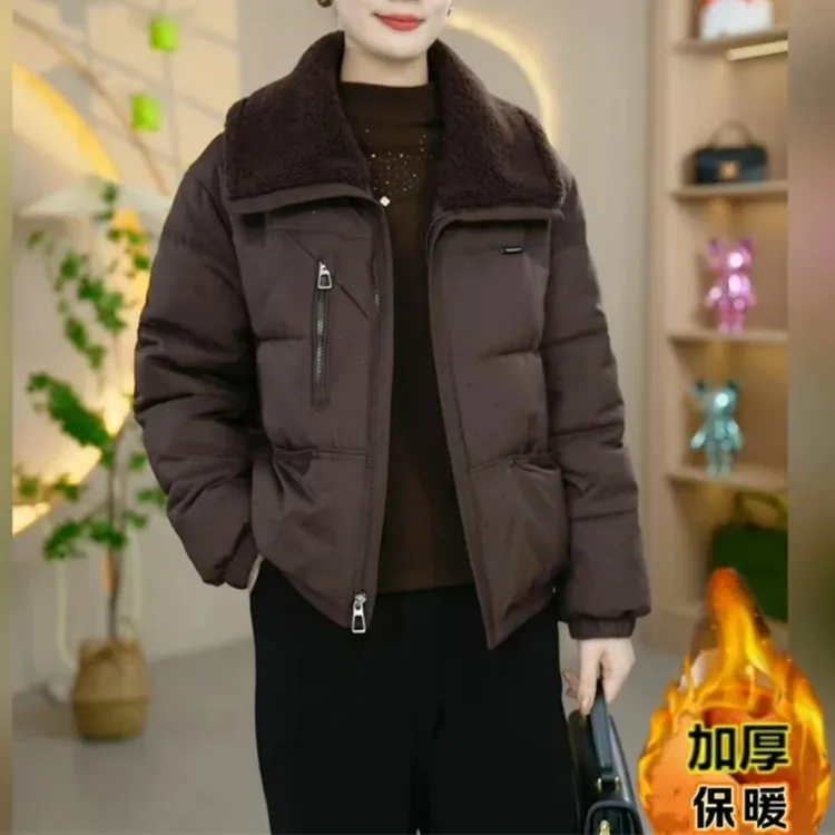 2025年冬季新款加厚保暖外套大码女装时尚休闲百搭女士韩版短外套