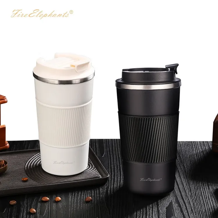 火象巴克咖啡杯 不锈钢保温杯大容量水杯  便携直饮杯车载子500ml