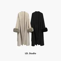 【时尚女神】冬季新品修身显高气质大衣女中长款LDW1859