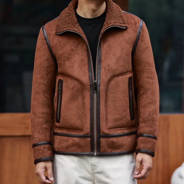 双面可穿2025新款男士外套冬季加厚保暖时尚休闲夹克羊毛外套