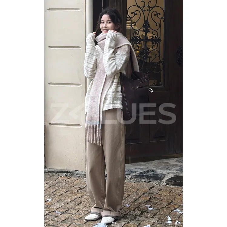 Z.blues【腿哥 裤】秋冬加毛JI简无腰头牛仔裤YZYLJR9259