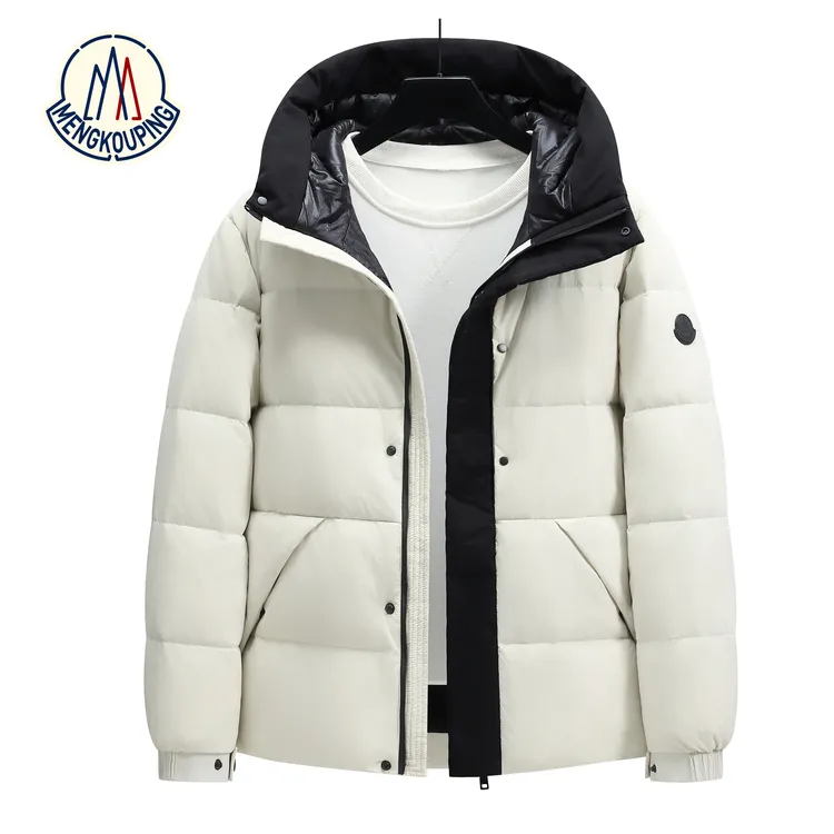 羽绒服男女款2025冬季新款潮流加厚保暖黑武士连帽短款鹅绒服外套