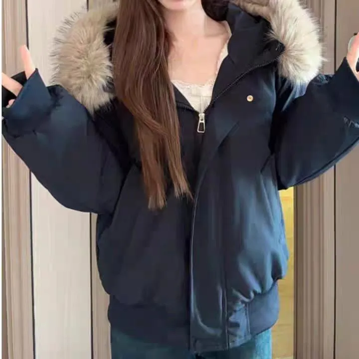 大毛领冬装加绒加厚棉衣厚款冬季棉服外套（衣长60左右）25109