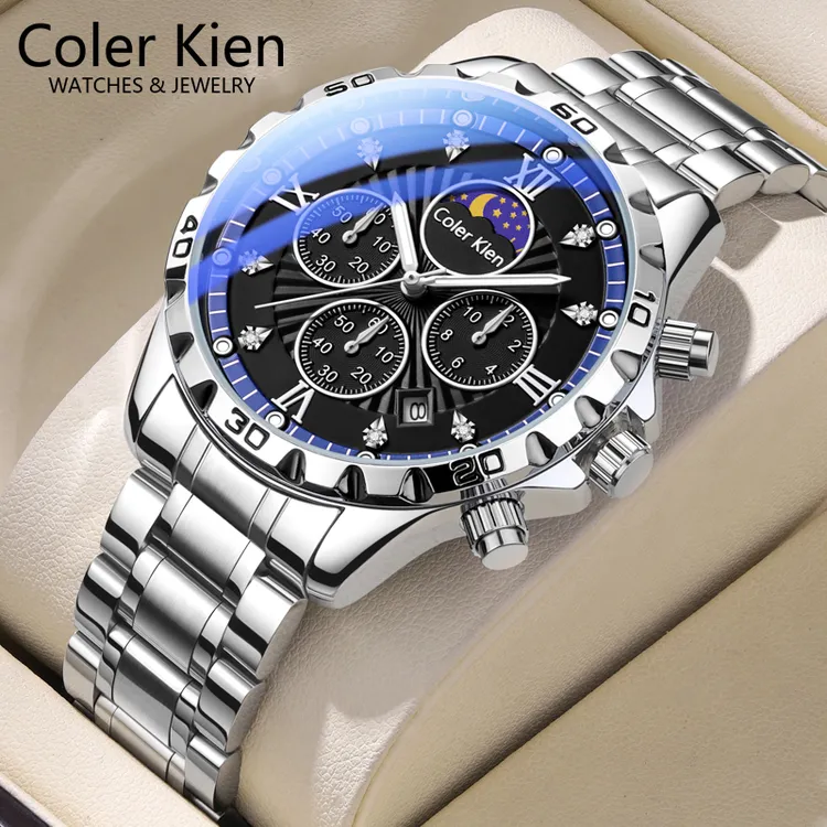 ColerKien【官方直营】正品四眼六针多功能防水夜光时尚男士手表