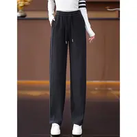 灰色直筒弯刀裤女2025秋冬季新款爆款垂感运动休闲镰刀香蕉卫裤子