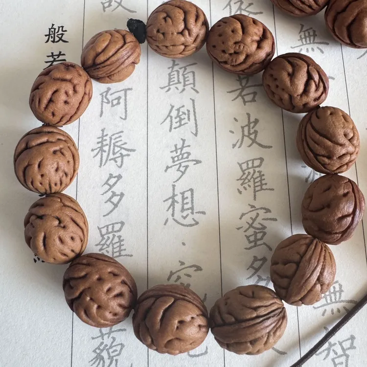 正宗桃枭桃核手串野生毛桃桃奴男女手串手链正月桃核打磨桃枭文玩