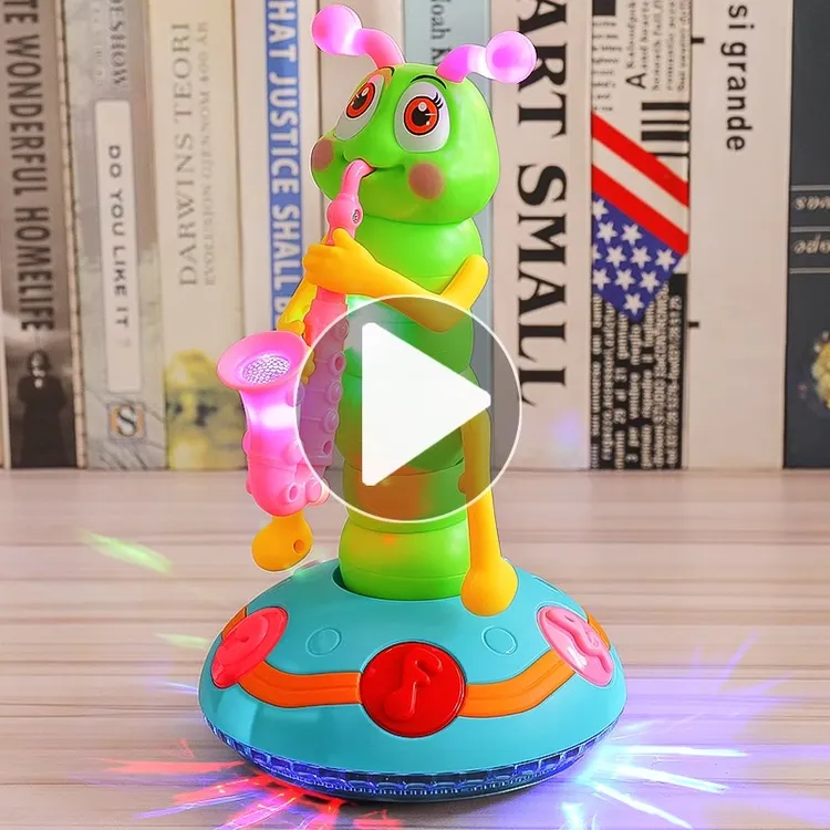 儿童扭扭虫萨克斯玩具电动会唱歌跳舞的毛毛虫1岁3男女孩宝宝玩具