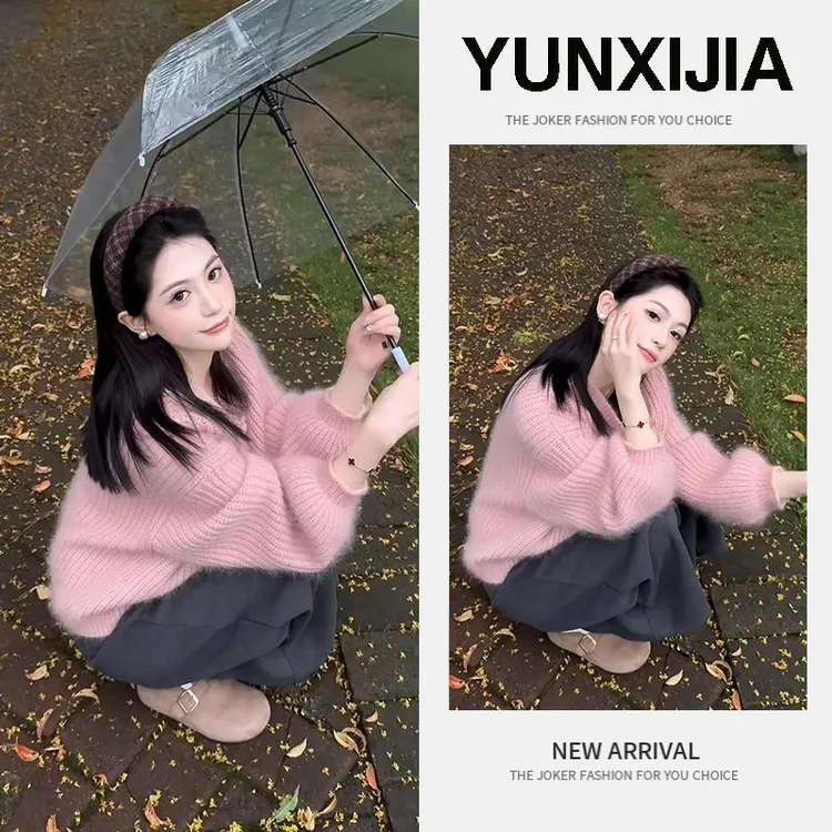 【现货+运费险】秋季2025温柔灯笼袖针织开衫甜美气质宽松毛衣外套G