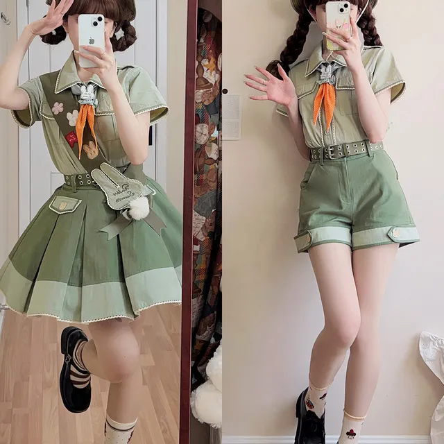 兔兔春游记【单品全款】夏季短袖可爱基佬装包子猪Lolita洋装