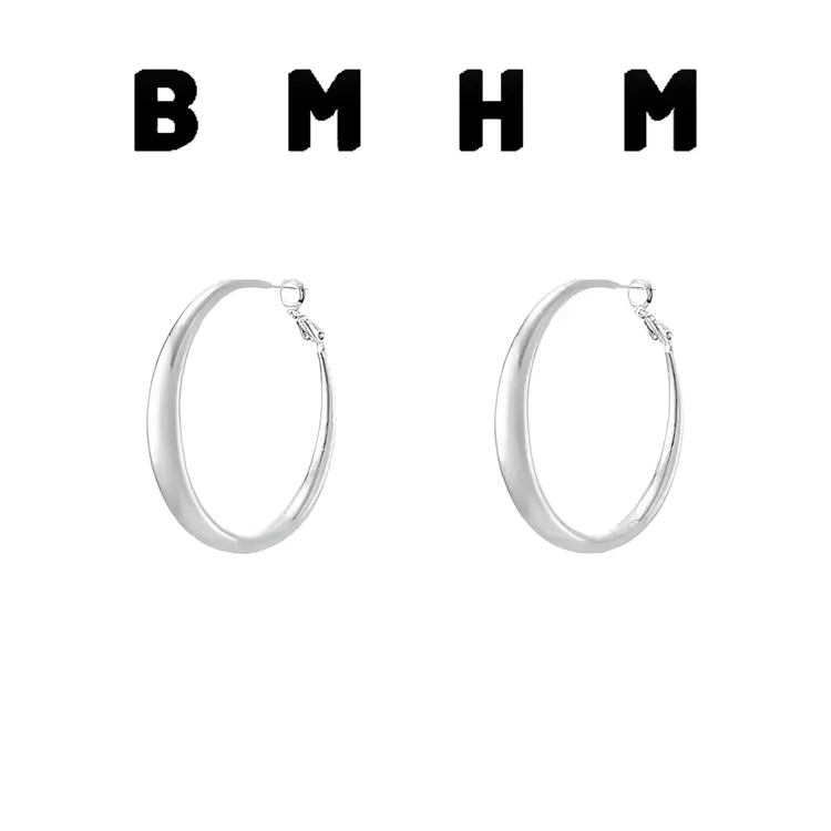 BMHM 铜合金耳饰 925银针经典欧美夸张大耳环圈圈款气质百搭ins