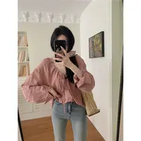 微胖大码女装V领绑带设计感小众衬衫女独特别致小衫百搭显瘦