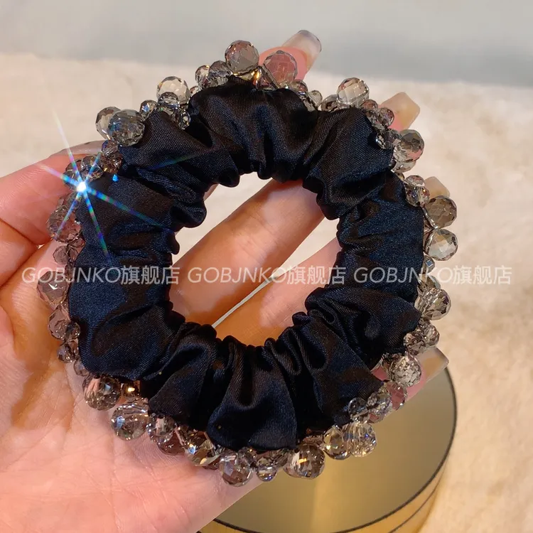 GOBJNKO日韩原创设计女发圈发绳发饰法式欧若精灵风水晶大肠圈女