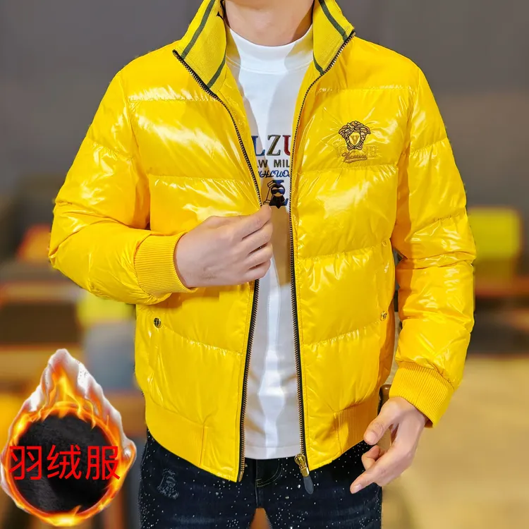 2025冬季新款男士高品质轻奢时尚抗寒刺绣字母立领休闲羽绒服外套