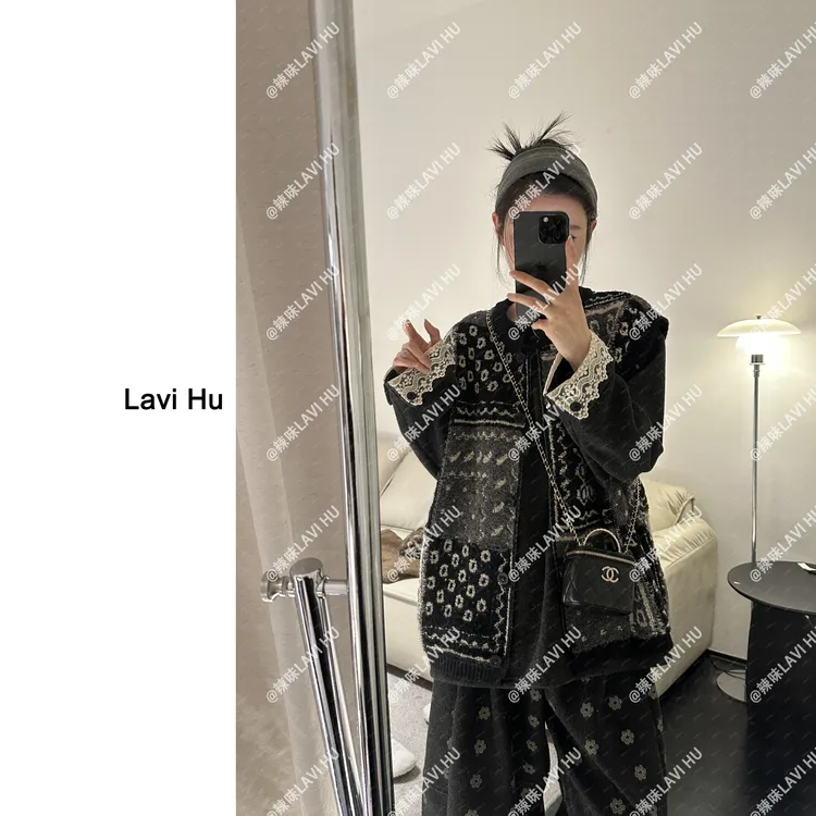 LAVI HU【方圆几里】拼色提花韩系百搭马甲7763#