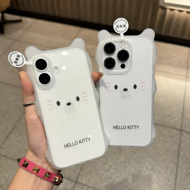 可爱猫猫波浪耳朵壳适用iPhone16苹果14promax手机壳15防摔13/16