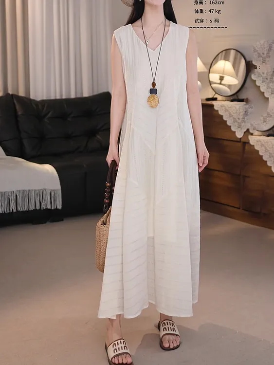 大摆无袖背心连衣裙长款2025夏季新法式浪漫高贵气质洋气显瘦裙子