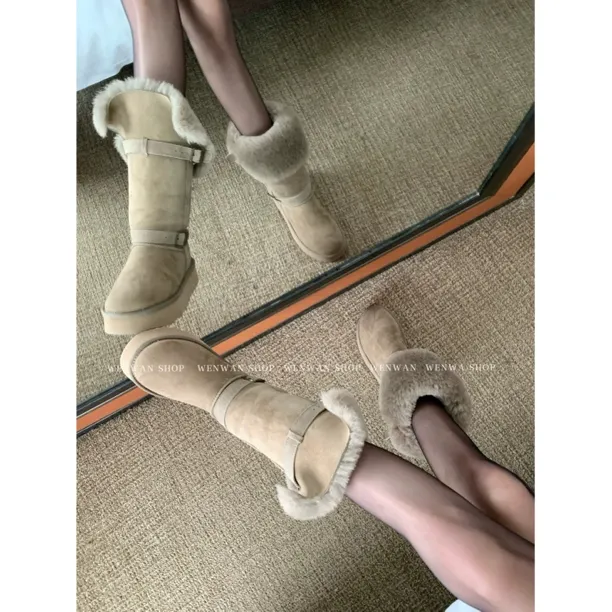 【零下初雪 自留版～】保暖雪地靴女冬季厚底增高长筒靴